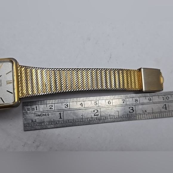 Rare Vintage Mens Jules Jurgensen 4154 Watch 29mm Gold Tone Square New Battery - Picture 7 of 12